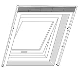 Fliegengitter Plissee für Dachfenster bis max. 100 x 157 cm - Insektenschutz - Dachfensterplissee - 110 x 160 cm | weißer Rahmen - 5